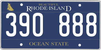 RI license plate 390888