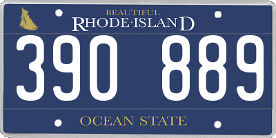 RI license plate 390889