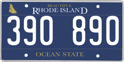 RI license plate 390890