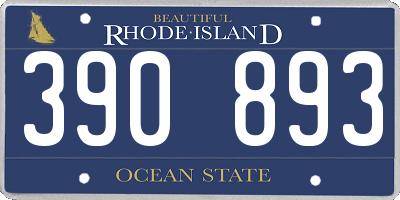 RI license plate 390893