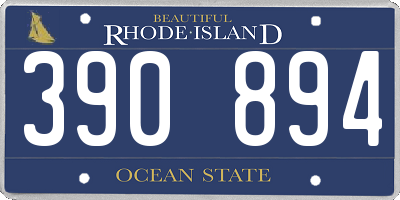 RI license plate 390894