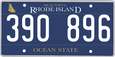 RI license plate 390896
