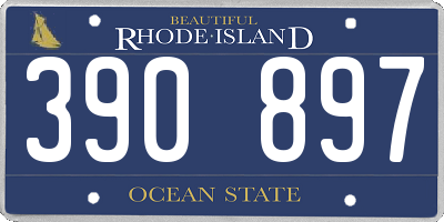 RI license plate 390897