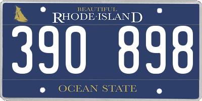 RI license plate 390898