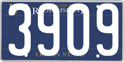 RI license plate 3909