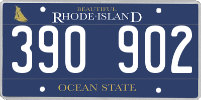 RI license plate 390902