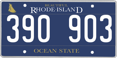 RI license plate 390903