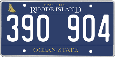 RI license plate 390904