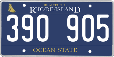 RI license plate 390905
