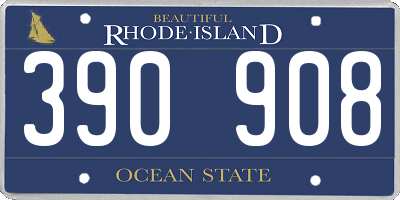 RI license plate 390908