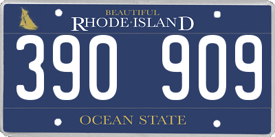 RI license plate 390909