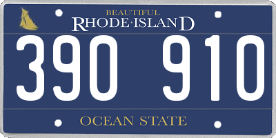 RI license plate 390910