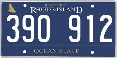 RI license plate 390912