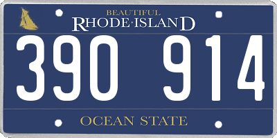 RI license plate 390914