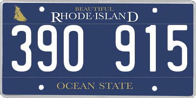 RI license plate 390915