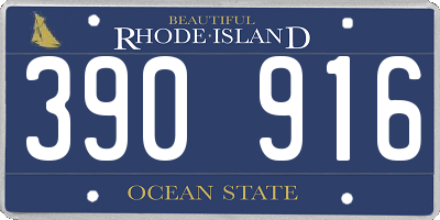 RI license plate 390916