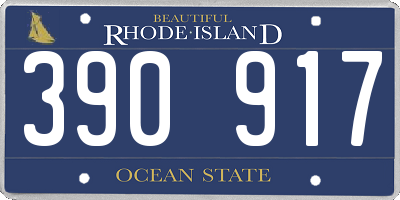 RI license plate 390917