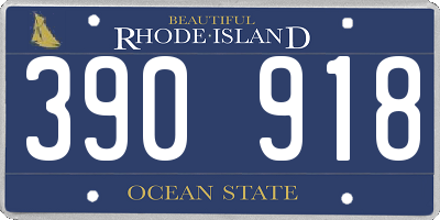 RI license plate 390918