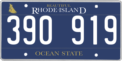 RI license plate 390919