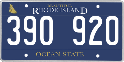 RI license plate 390920