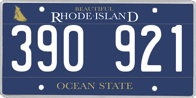 RI license plate 390921