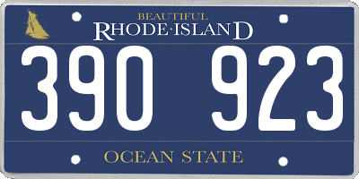 RI license plate 390923
