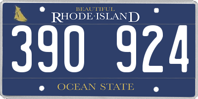 RI license plate 390924