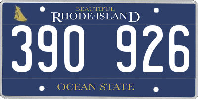RI license plate 390926