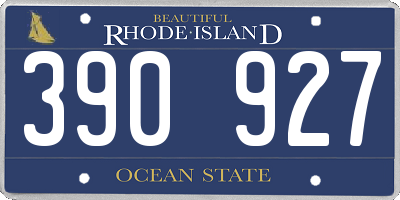RI license plate 390927