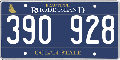 RI license plate 390928