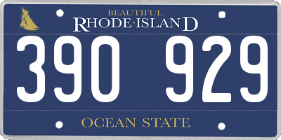 RI license plate 390929