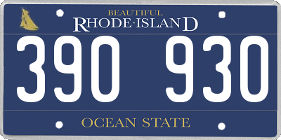 RI license plate 390930