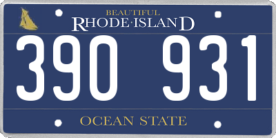 RI license plate 390931