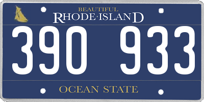 RI license plate 390933