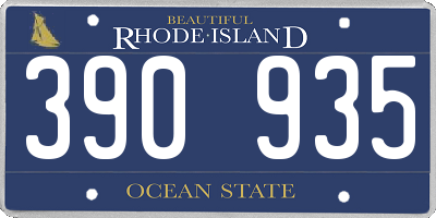 RI license plate 390935