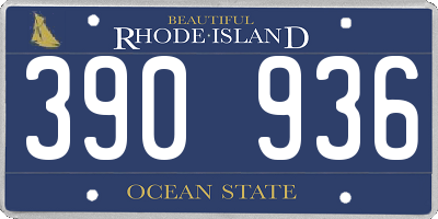 RI license plate 390936