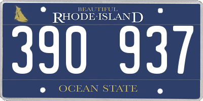 RI license plate 390937