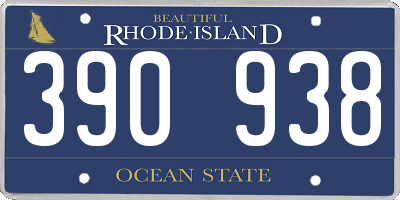 RI license plate 390938