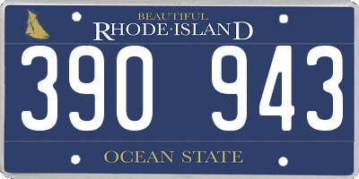RI license plate 390943
