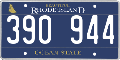 RI license plate 390944