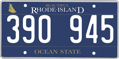 RI license plate 390945