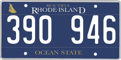 RI license plate 390946