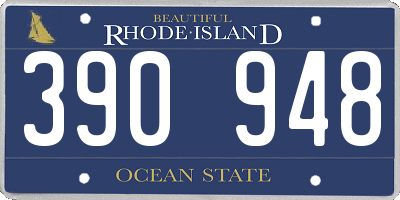 RI license plate 390948