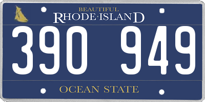 RI license plate 390949