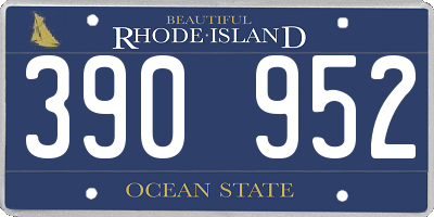 RI license plate 390952