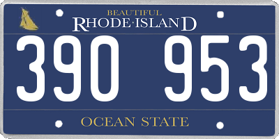 RI license plate 390953