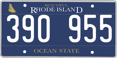 RI license plate 390955