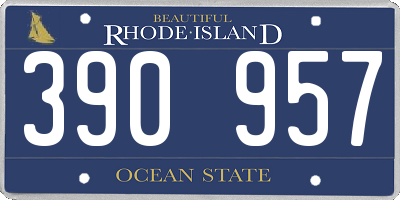 RI license plate 390957