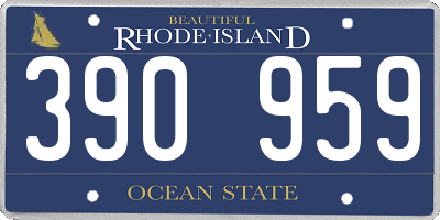 RI license plate 390959