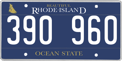 RI license plate 390960